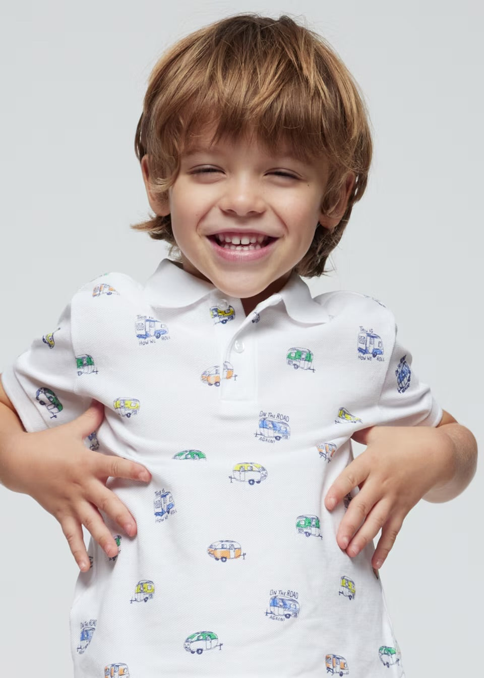 Mayoral Boys Printed Polo Shirt 3107 Caravan Clothing 3YRS / White,4YRS / White,5YRS / White,6YRS / White,7YRS / White,8YRS / White,9YRS / White