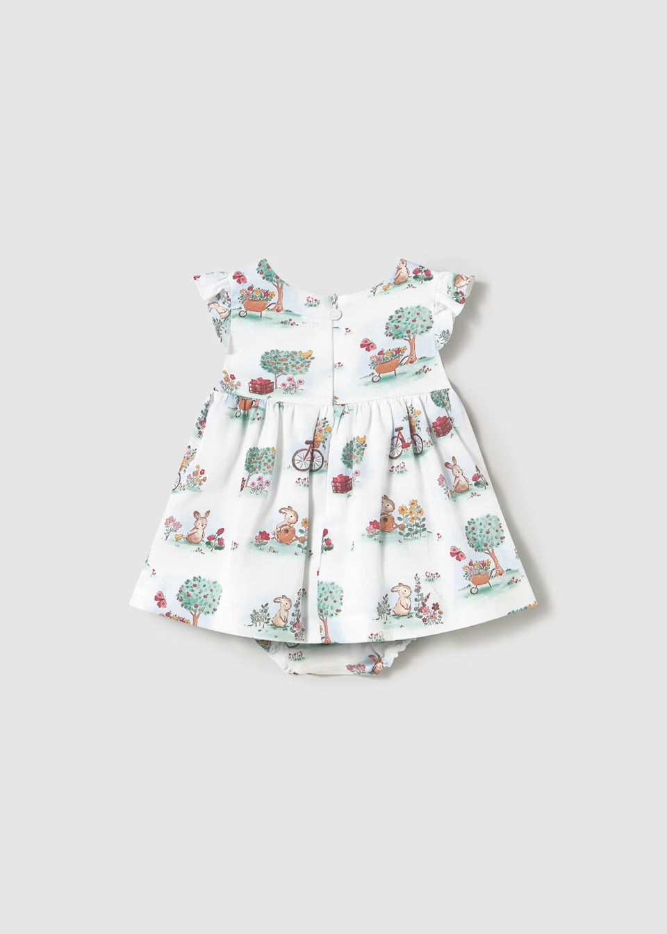 Mayoral Baby Girls Dress 1869 Bunny Print Clothing 4-6M / White,6-9M / White,12M / White,18M / White