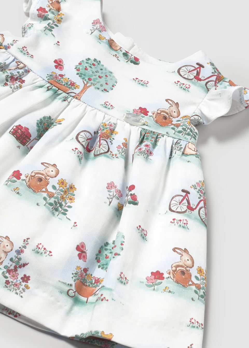 Mayoral Baby Girls Dress 1869 Bunny Print Clothing 4-6M / White,6-9M / White,12M / White,18M / White