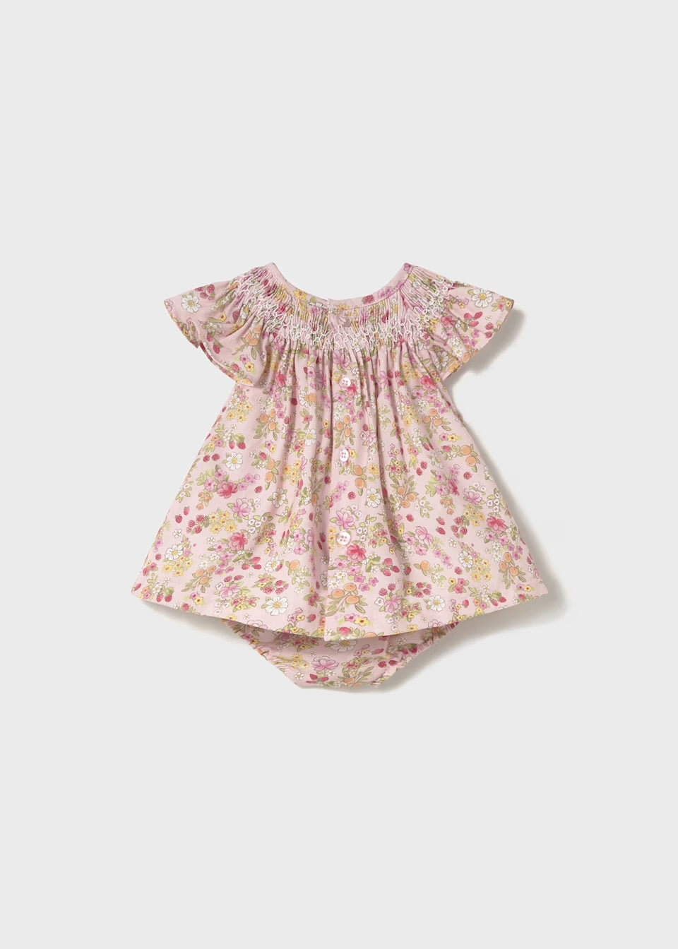 Mayoral Baby Girls Dress 1867 Pink Floral Clothing 4-6M / Pink,6-9M / Pink,12M / Pink,18M / Pink
