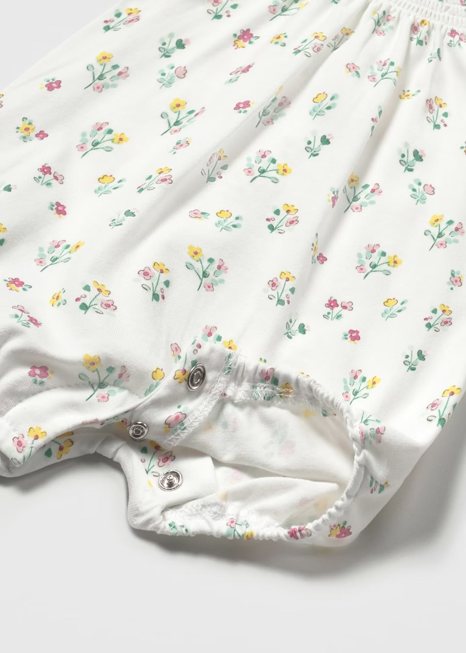 Mayoral Baby Short Romper 1749 White Aop Floral Clothing 2-4M / White,4-6M / White,6-9M / White,12M / White