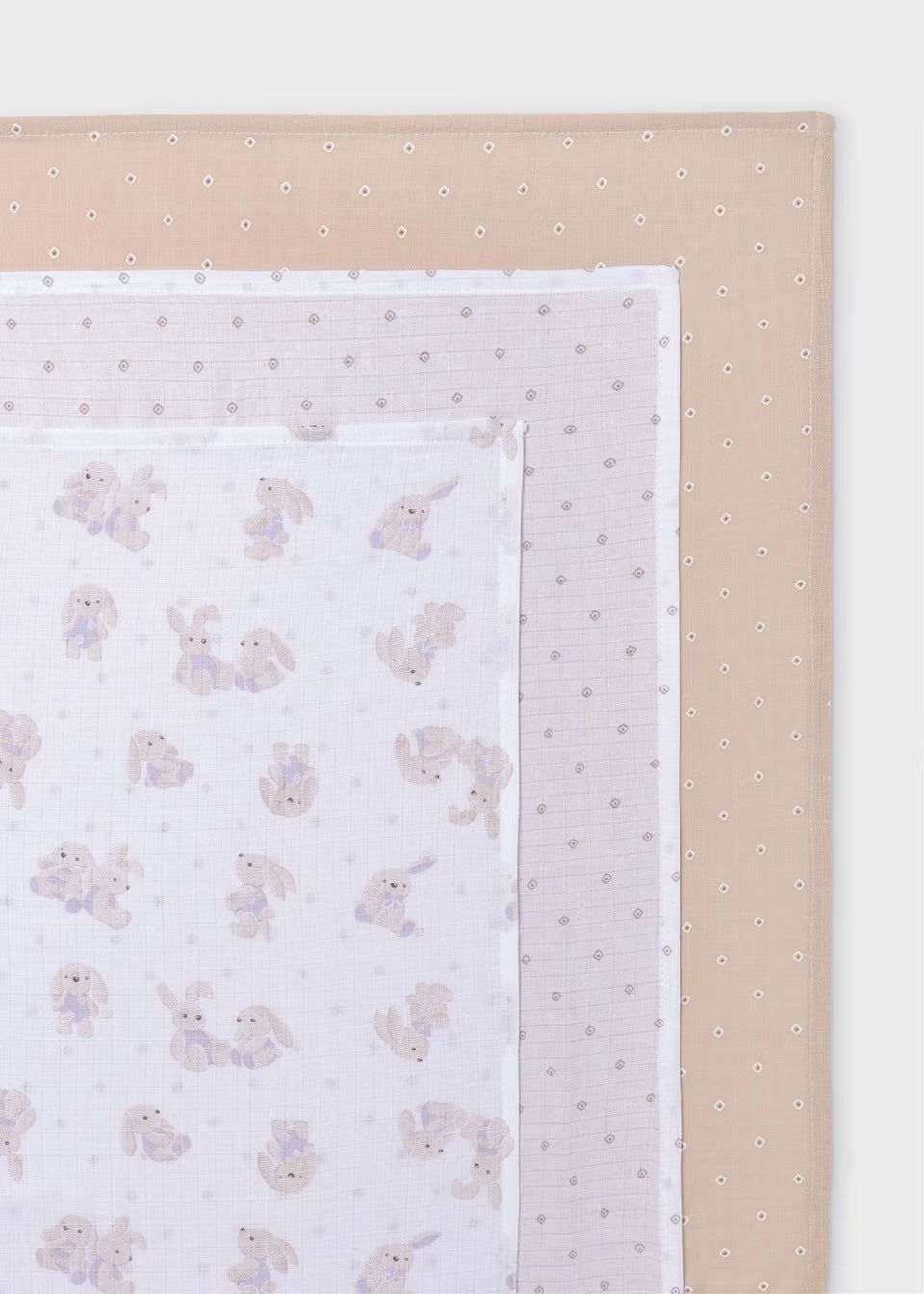 Mayoral 3 Pack Bunny Muslin Set 19402 Natural Accessories ONE SIZE / Natural