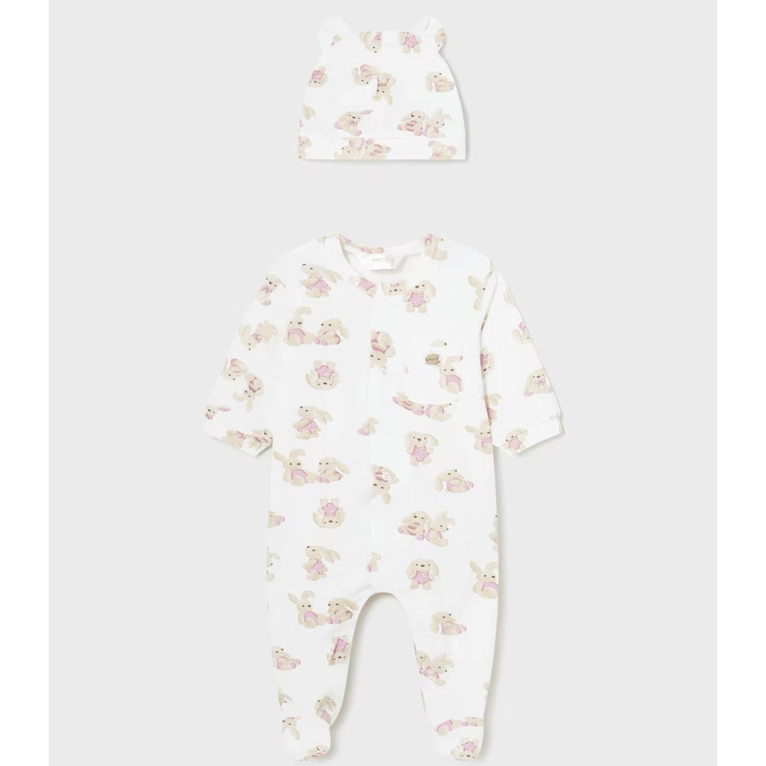 Mayoral Baby Girls Bunny Sleepsuit Set 1721 Pink Clothing 0-1M / White,1-2M / White,2-4M / White,4-6M / White,6-9M / White