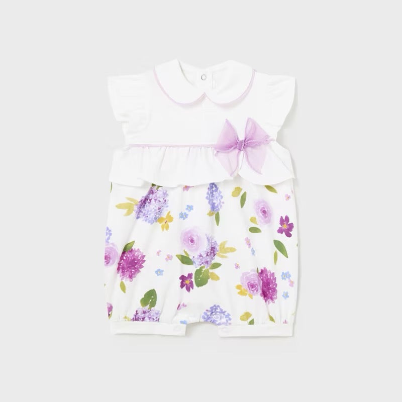 Mayoral Baby Girls Short Romper 1704 Mauve Clothing 2-4M / Mauve,4-6M / Mauve,6-9M / Mauve,12M / Mauve