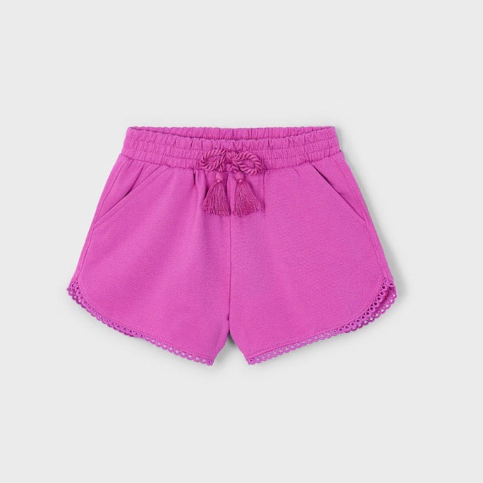 Mayoral Girls Jersey Shorts 607 Orchid Ss25 Clothing 4YRS / Orchid,5YRS / Orchid,6YRS / Orchid,8YRS / Orchid,9YRS / Orchid