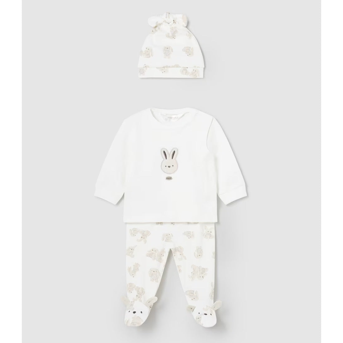 Mayoral Baby Set With Hat 1532 Bunny Clothing 0-1M / Natural,1-2M / Natural,2-4M / Natural,4-6M / Natural