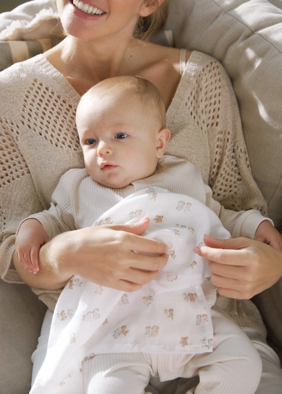 Mayoral Baby 3 Piece Muslin Set 9872 Natural Teddy Bunny Accessories ONE SIZE / Natural