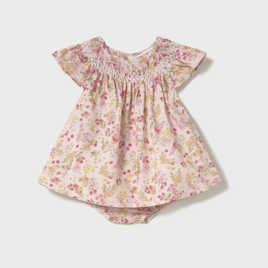 Mayoral Baby Girls Dress 1867 Pink Floral Clothing 4-6M / Pink,6-9M / Pink,12M / Pink,18M / Pink