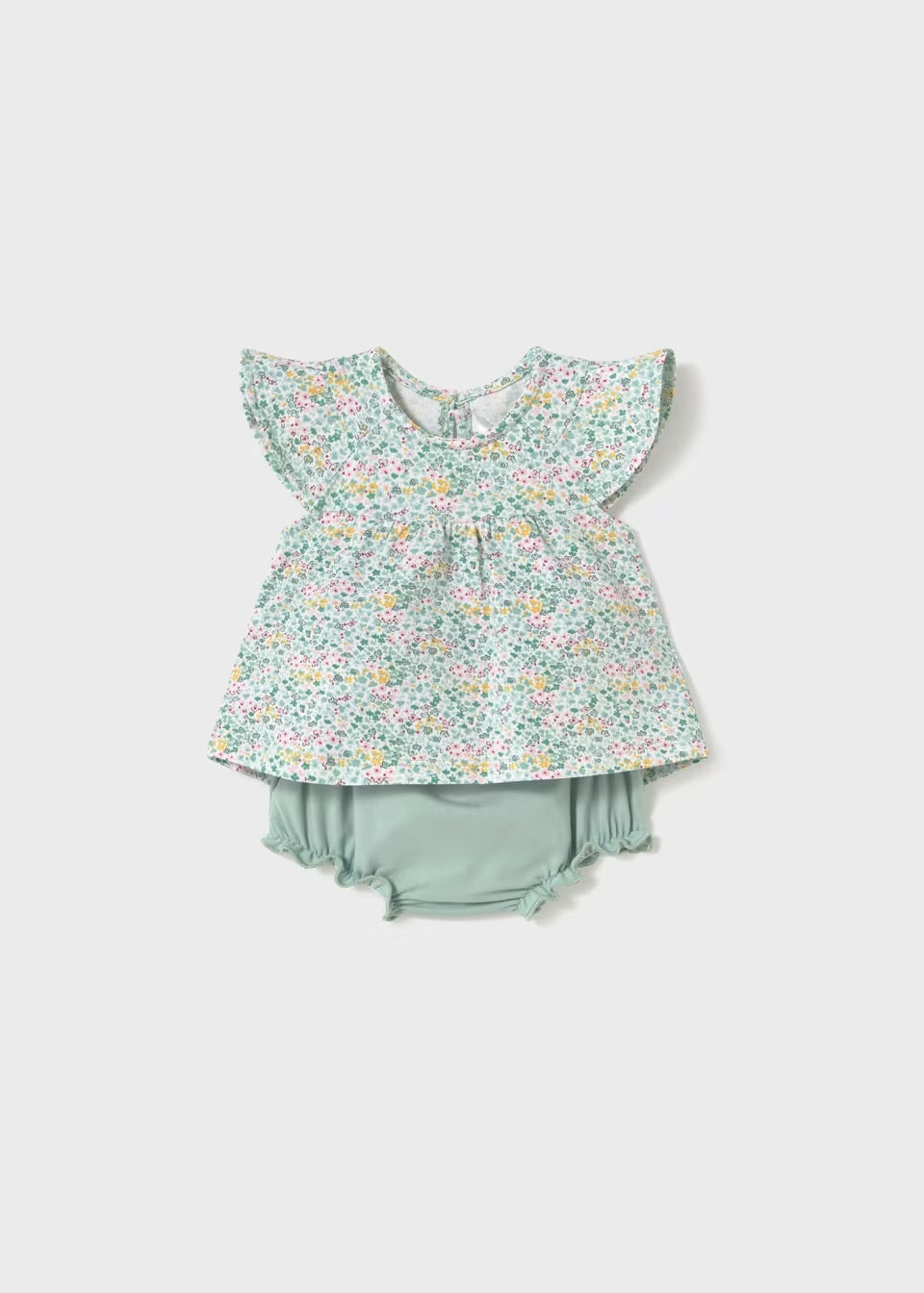 Mayoral Baby Girls Set 1663 Floral Aop Print Top Clothing 4-6M / Seagrass,6-9M / Seagrass,12M / Seagrass,18M / Seagrass
