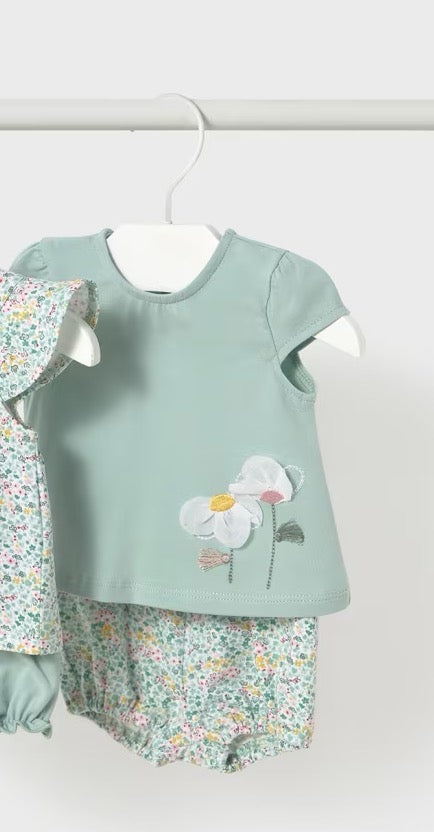 Mayoral Baby Girls Set 1663 Applique Top Clothing 4-6M / Seagrass,6-9M / Seagrass,12M / Seagrass,18M / Seagrass