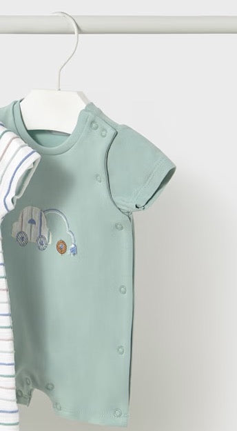 Mayoral Baby Short Romper 1707 Car Clothing 2-4M / Seagrass,4-6M / Seagrass,6-9M / Seagrass,12M / Seagrass