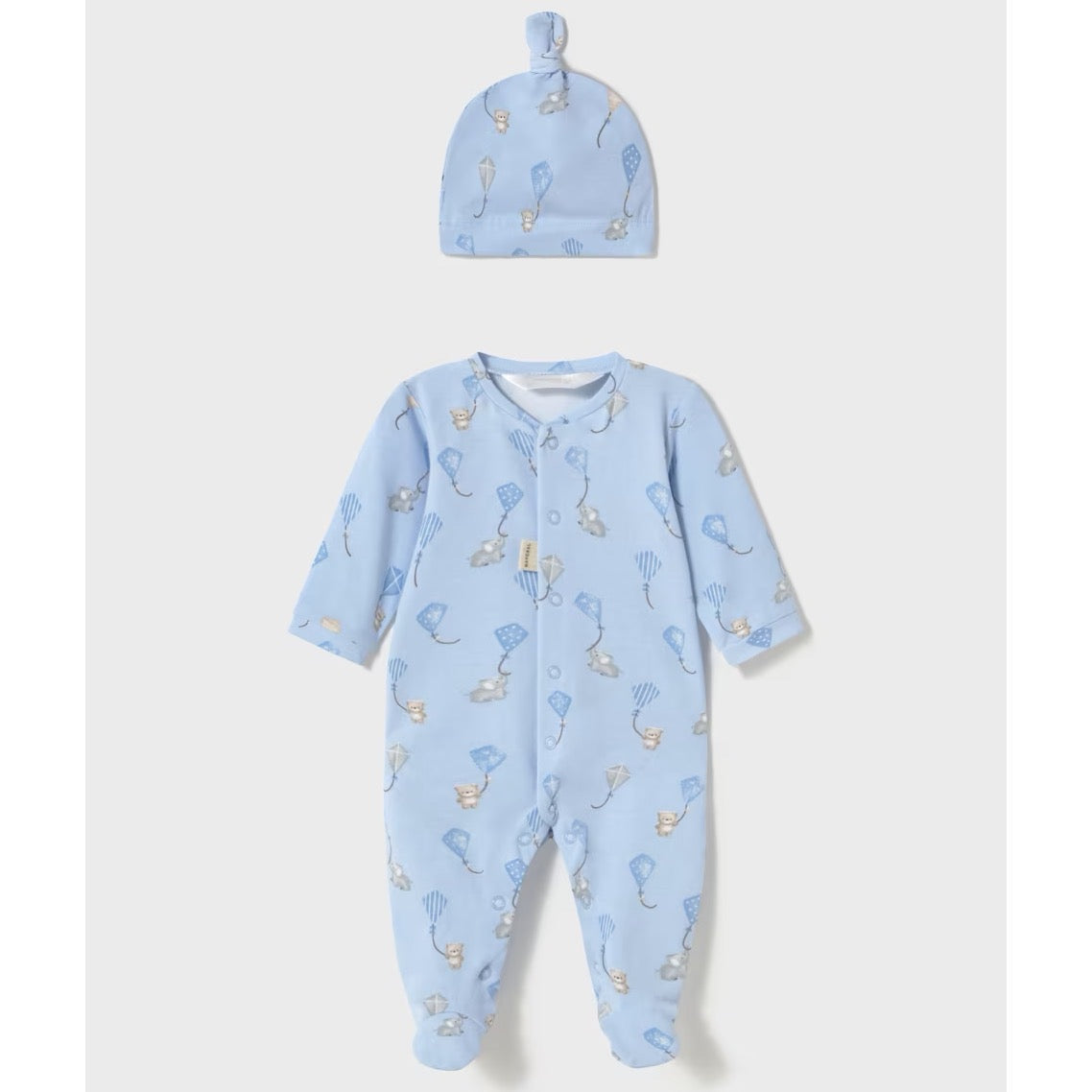 Mayoral Baby Sleepsuit And Hat 1706 Blue Elephant Clothing 0-1M / Blue,1-2M / Blue,2-4M / Blue,4-6M / Blue