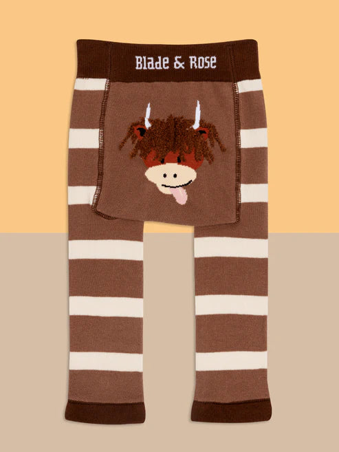 Blade &amp; Rose Hamish Cow Knitted Leggings Natural