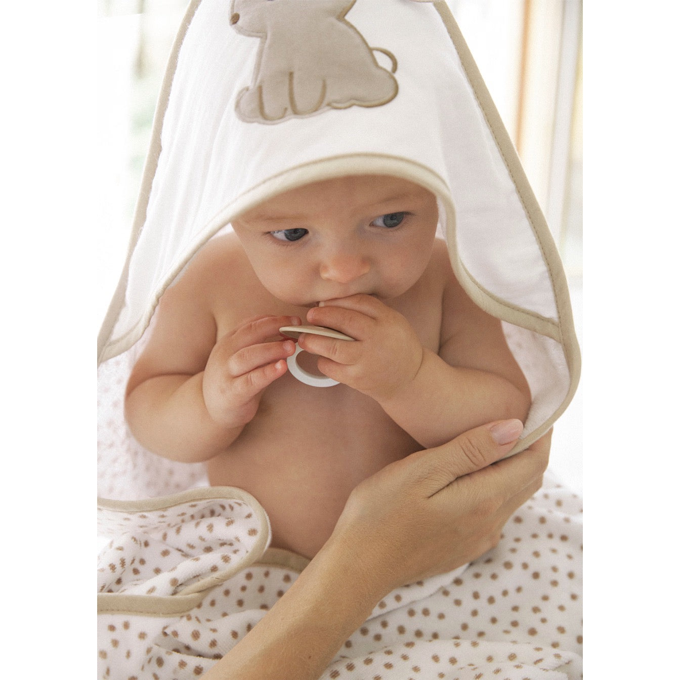 Mayoral Baby Towel Cuddle Robe 9918 Natural Bunny Accessories ONE SIZE / Natural