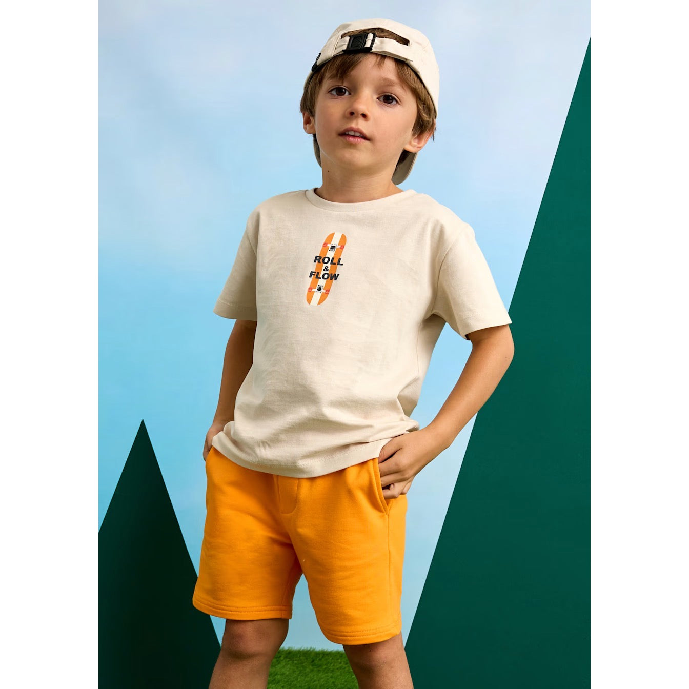 Mayoral Boys Jersey Shorts 611 Orange Ss25 Clothing 5YRS / Orange,6YRS / Orange,8YRS / Orange,9YRS / Orange