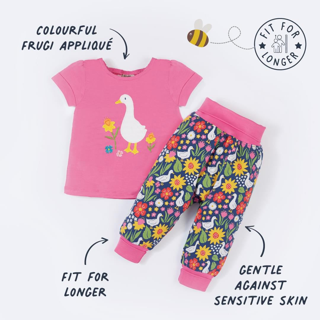 Frugi Eva Infant T-Shirt Pf4pi Pink Duck Clothing 3-6M / Pink,6-9M / Pink,9-12M / Pink,12-18M / Pink
