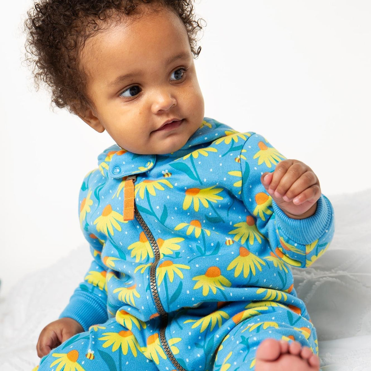 Frugi Infant Snugglesuit Om8bk Echinacea Clothing 2-3YRS / Blue,3-4YRS / Blue