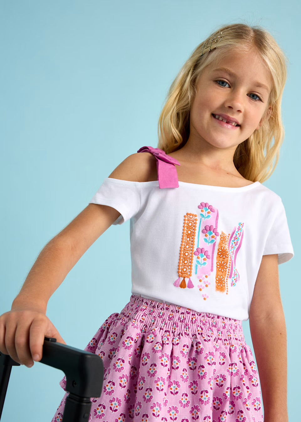 Mayoral Girls Assymetric Top 3011 Clothing 5YRS / White,6YRS / White,7YRS / White,8YRS / White,9YRS / White