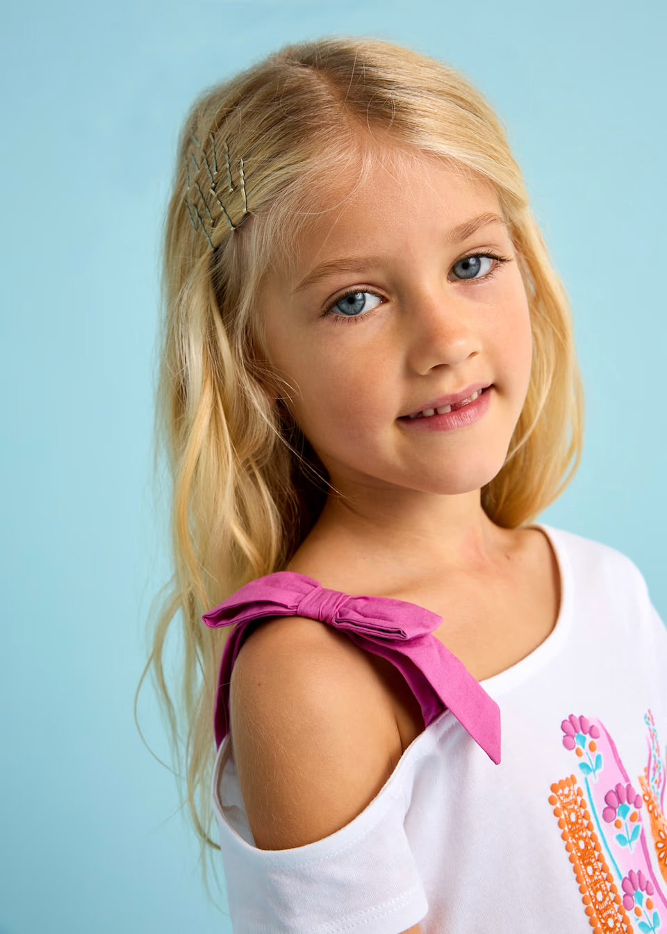 Mayoral Girls Assymetric Top 3011 Clothing 5YRS / White,6YRS / White,7YRS / White,8YRS / White,9YRS / White