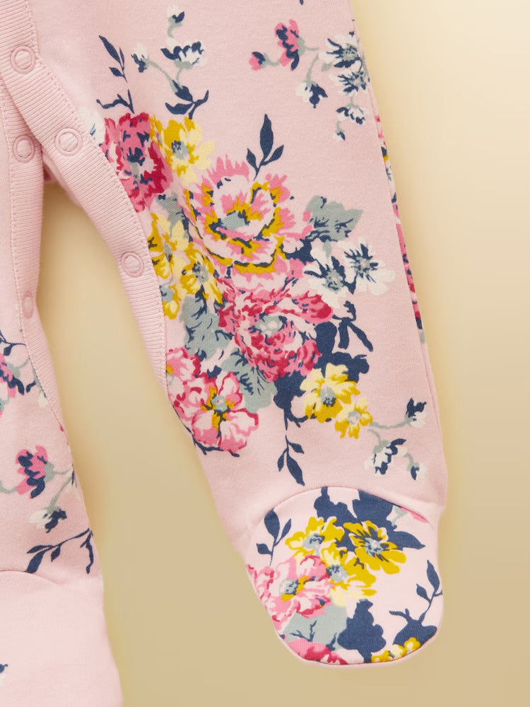 Joules Razamataz Sleepsuit Ay5-483 Ss26 Pink Floral Clothing NEWBORN / Cream,0-3M / Cream,3-6M / Cream,6-9M / Cream