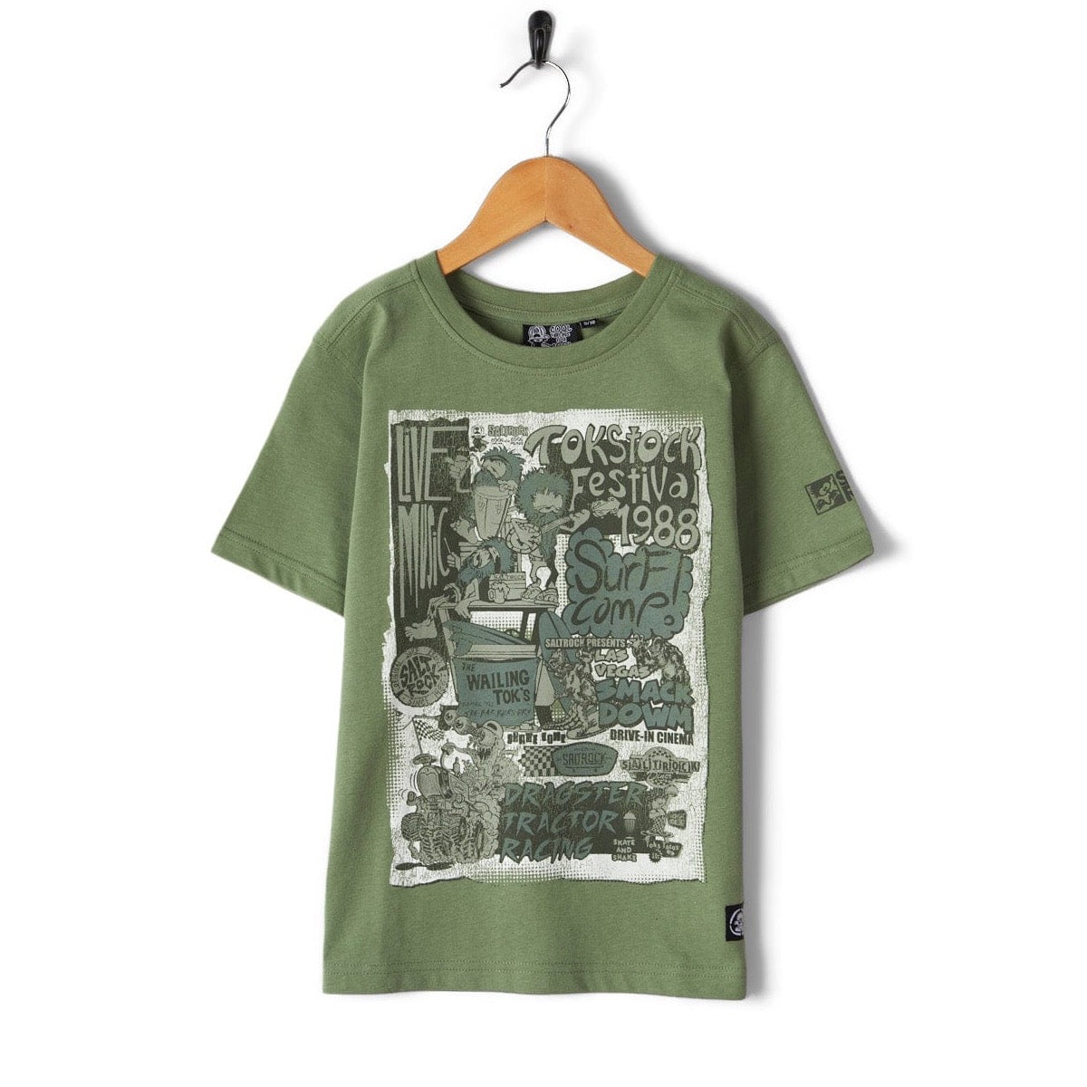 Saltrock Festival Merch Kids T-Shirt Green Clothing 7/8YRS / Green,9/10YRS / Green,11/12YRS / Green,13YRS / Green