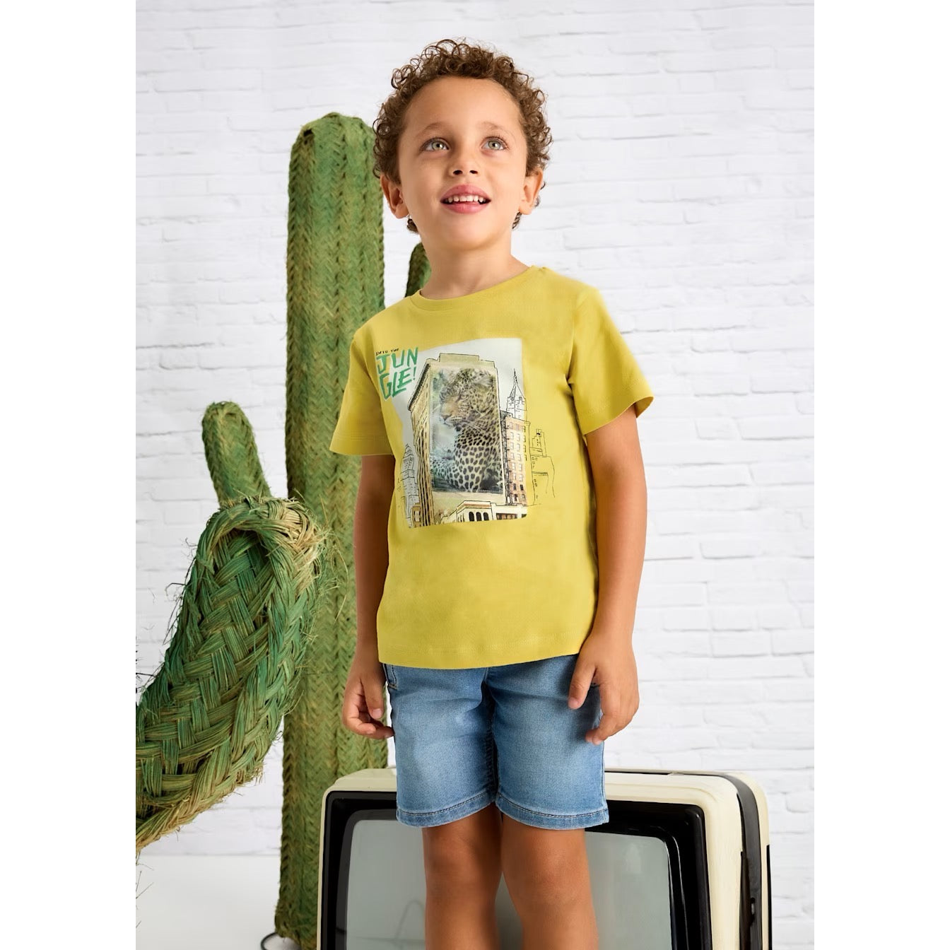 Mayoral Boys Lenticular Jungle T-Shirt 3043 Gold Clothing 4YRS / Yellow,5YRS / Yellow,6YRS / Yellow,7YRS / Yellow,8YRS / Yellow,9YRS / Yellow