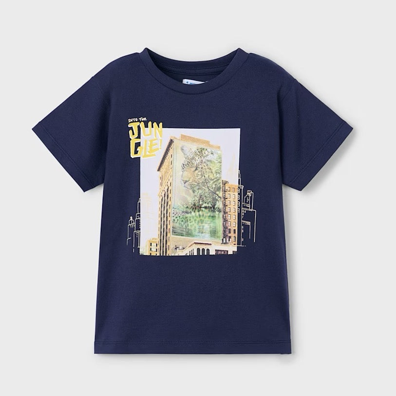 Mayoral Boys Lenticular Jungle T-Shirt 3043 Navy Clothing 4YRS / Navy,5YRS / Navy,6YRS / Navy,7YRS / Navy,8YRS / Navy,9YRS / Navy