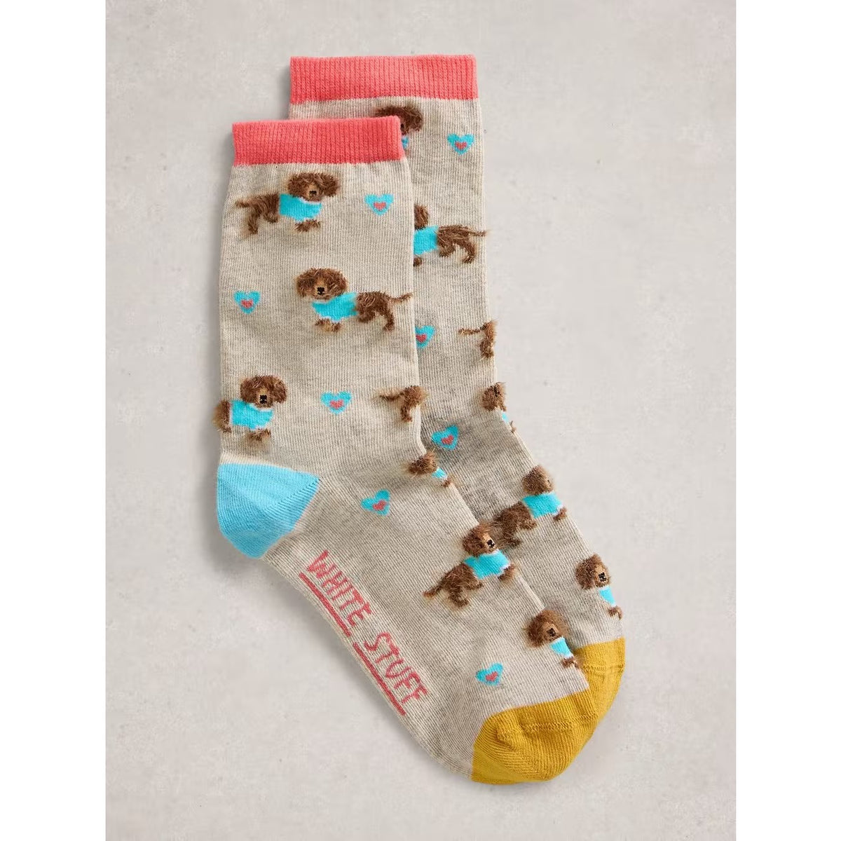 White Stuff Womens Fluffy Socks 445172 Multi Sausage Dogs Clothing UK3-5 / Multi,UK6-8 / Multi