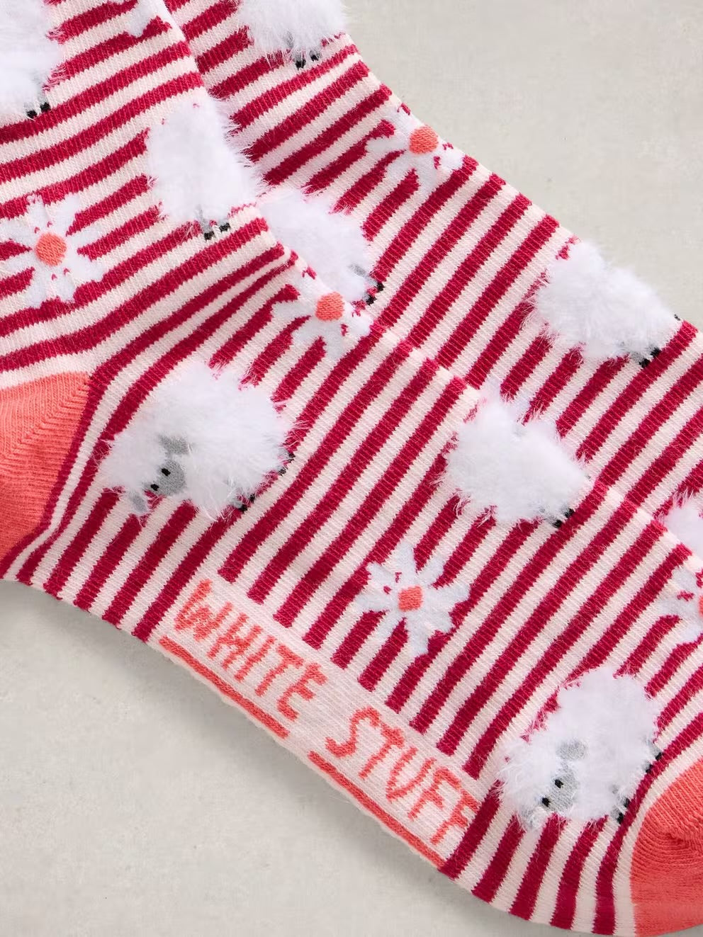 White Stuff Womens Fluffy Socks 445176 Red Sheep Clothing UK3-5 / Red,UK6-8 / Red