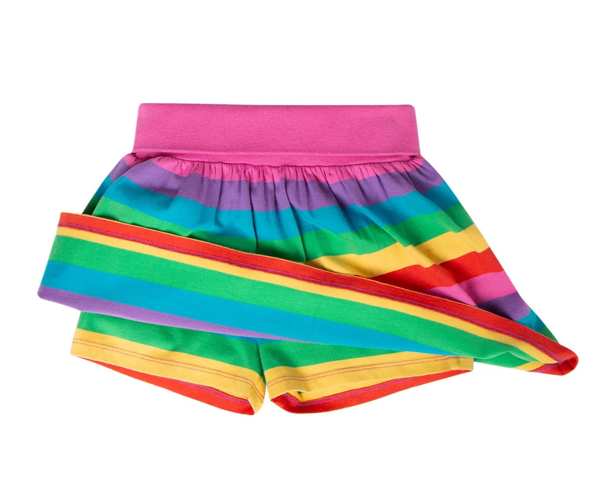 Frugi Spring Striped Skort Mm3cd Clothing 3-4YRS / Multi,4-5YRS / Multi,5-6YRS / Multi,6-7YRS / Multi,7-8YRS / Multi,8-9YRS / Multi