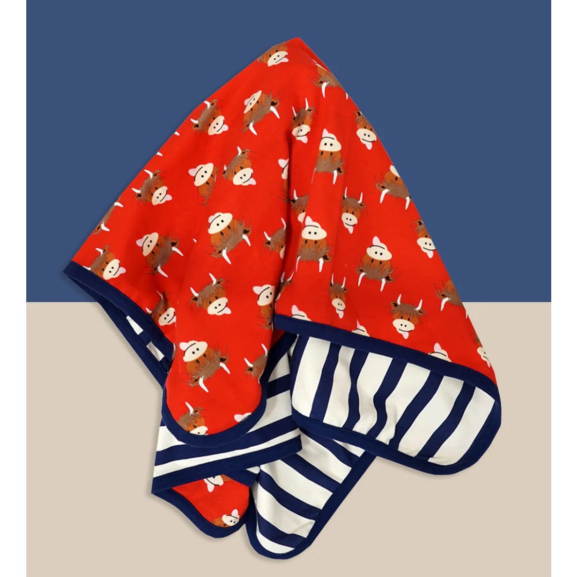 Blade & Rose Highland Cow Baby Blanket Accessories ONE SIZE / Red