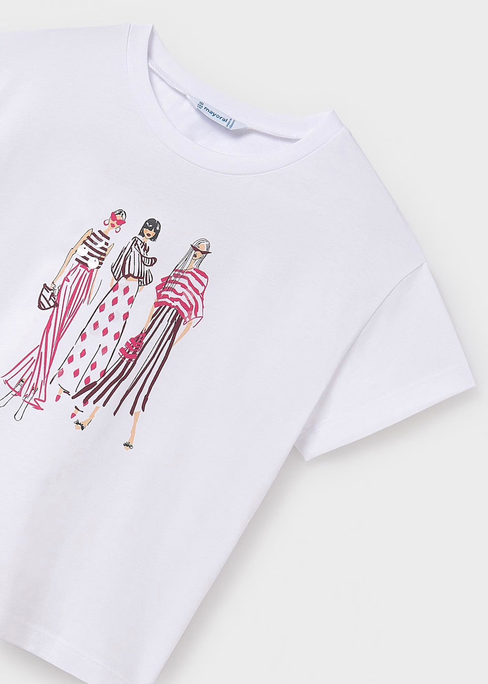 Mayoral Older Girls T-Shirt 6030 Pink Fashion Clothing 10YRS / White,12YRS / White,14YRS / White