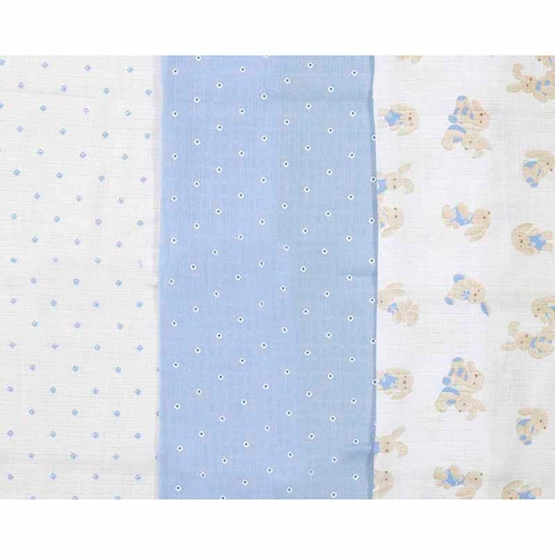 Mayoral 3 Pack Bunny Muslin Set 19402 Sky Blue Accessories ONE SIZE / Sky Blue