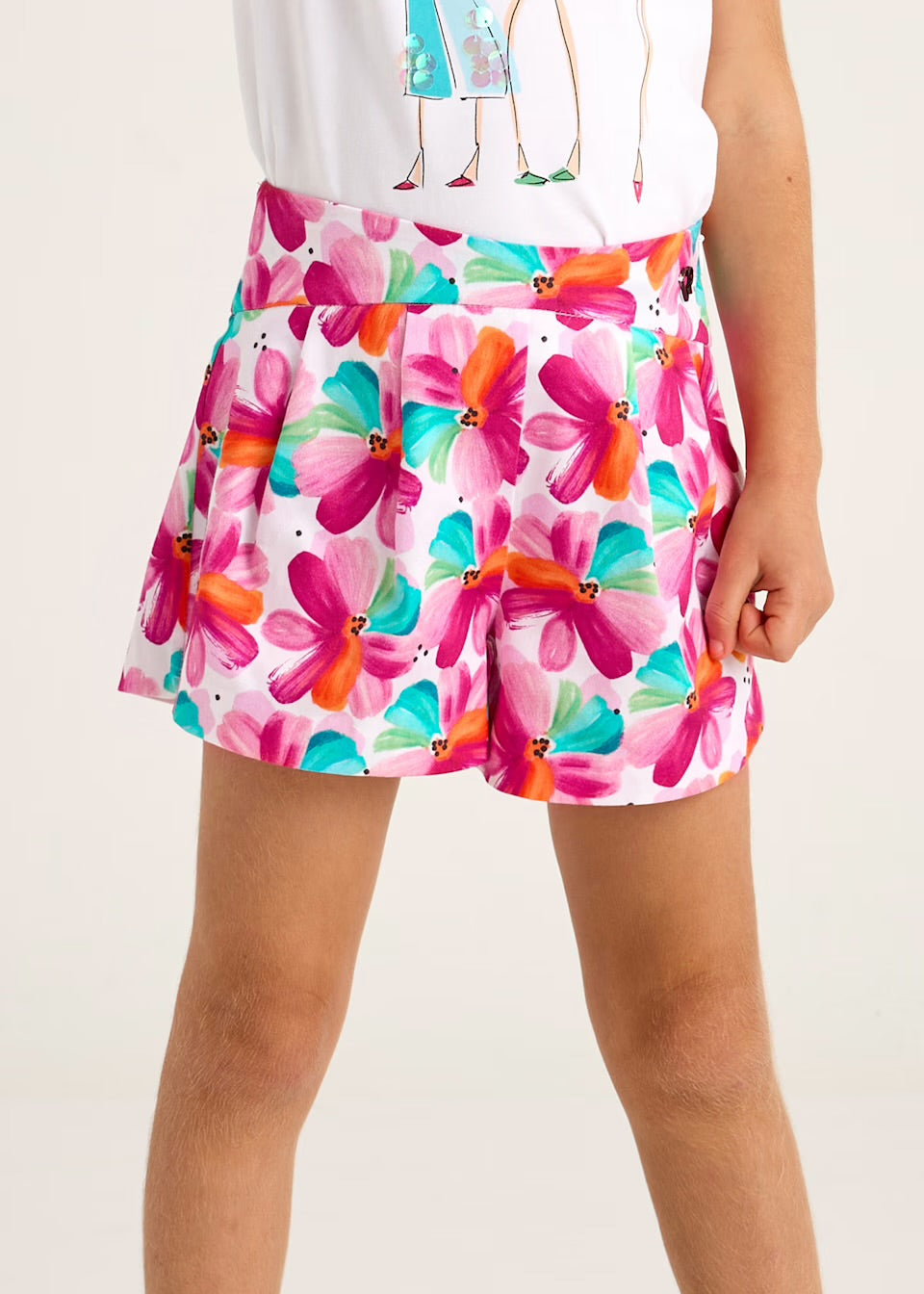 Mayoral Girls Skort 3905 Pink Floral Clothing 3YRS / Pink,4YRS / Pink,5YRS / Pink,6YRS / Pink,7YRS / Pink,8YRS / Pink,9YRS / Pink