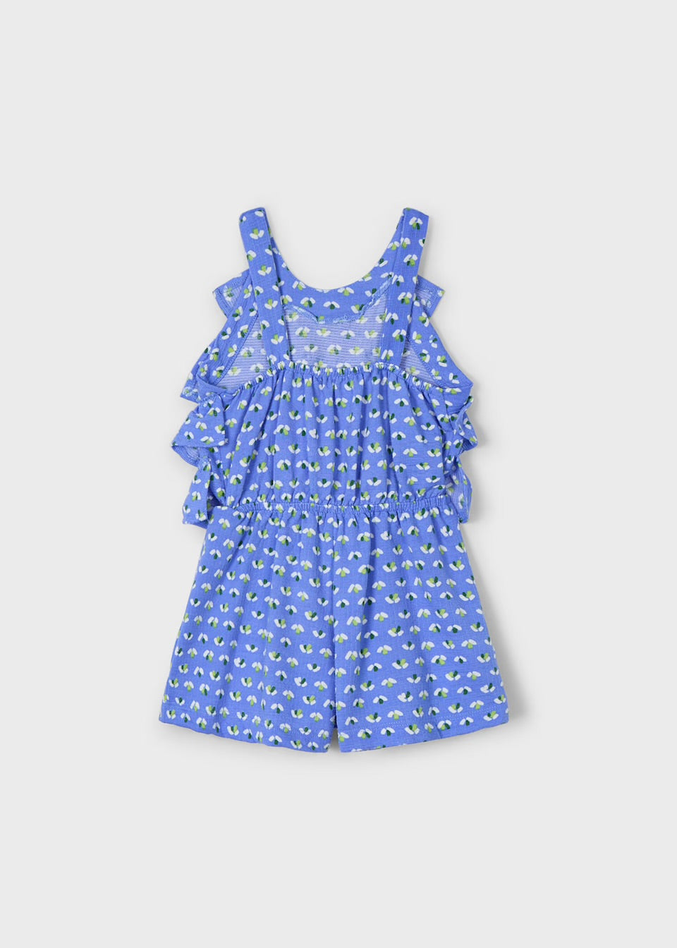 Mayoral Girls Ruffle Playsuit 3876 Clothing 5YRS / Blue,6YRS / Blue,8YRS / Blue,9YRS / Blue