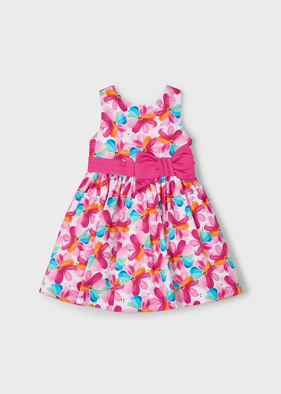 Mayoral Girls Dress 3917 Pink Floral Clothing 3YRS / Pink,4YRS / Pink,5YRS / Pink,6YRS / Pink,8YRS / Pink,9YRS / Pink