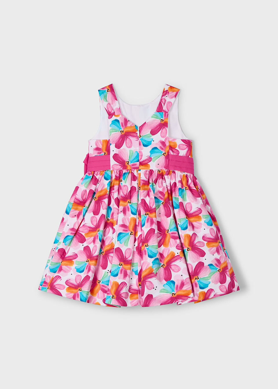 Mayoral Girls Dress 3917 Pink Floral Clothing 3YRS / Pink,4YRS / Pink,5YRS / Pink,6YRS / Pink,8YRS / Pink,9YRS / Pink