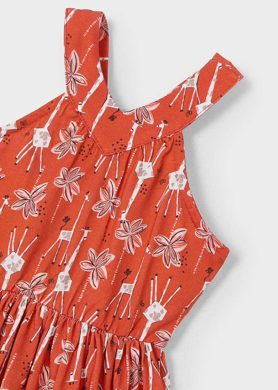 Mayoral Girls Dress 3938 Paprika Giraffe Clothing 4YRS / Paprika,5YRS / Paprika,6YRS / Paprika,8YRS / Paprika,9YRS / Paprika