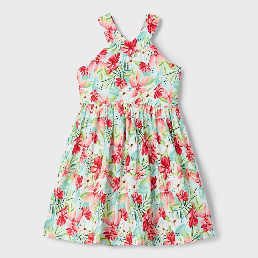 Mayoral Girls Dress 3938 Floral Clothing 5YRS / Multi,6YRS / Multi,7YRS / Multi,8YRS / Multi,9YRS / Multi