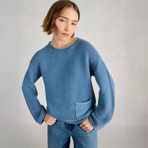 White Stuff Womens Gigi Washed Jumper 445405 Blue Clothing UK8 / Blue,UK10 / Blue,UK12 / Blue,UK14 / Blue,UK16 / Blue,UK18 / Blue