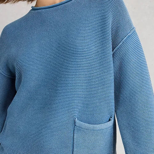 White Stuff Womens Gigi Washed Jumper 445405 Blue Clothing UK8 / Blue,UK10 / Blue,UK12 / Blue,UK14 / Blue,UK16 / Blue,UK18 / Blue