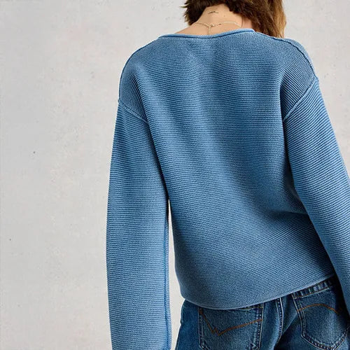 White Stuff Womens Gigi Washed Jumper 445405 Blue Clothing UK8 / Blue,UK10 / Blue,UK12 / Blue,UK14 / Blue,UK16 / Blue,UK18 / Blue