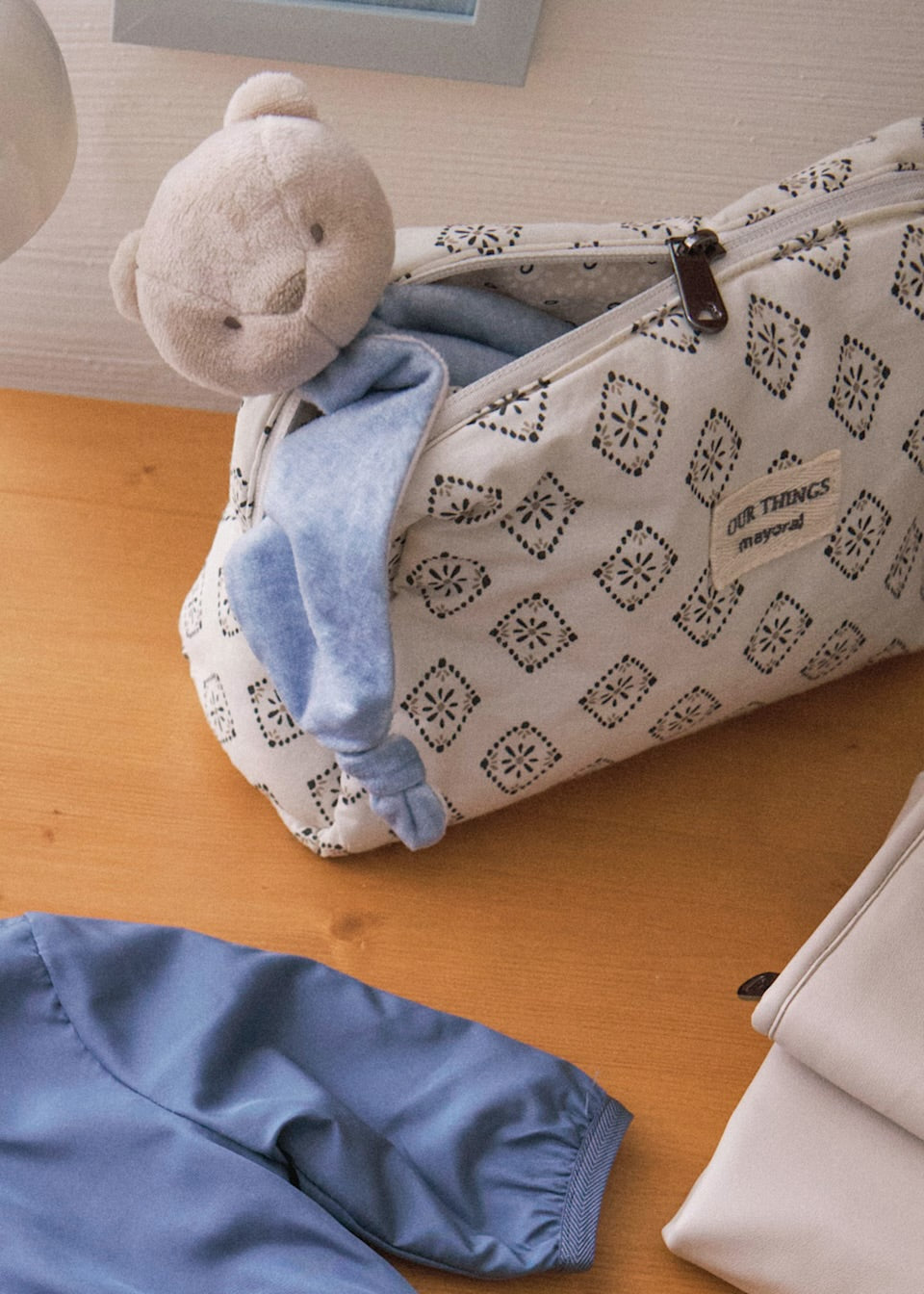 Mayoral Baby Comforter 9880 Blue Teddy Accessories ONE SIZE / Blue