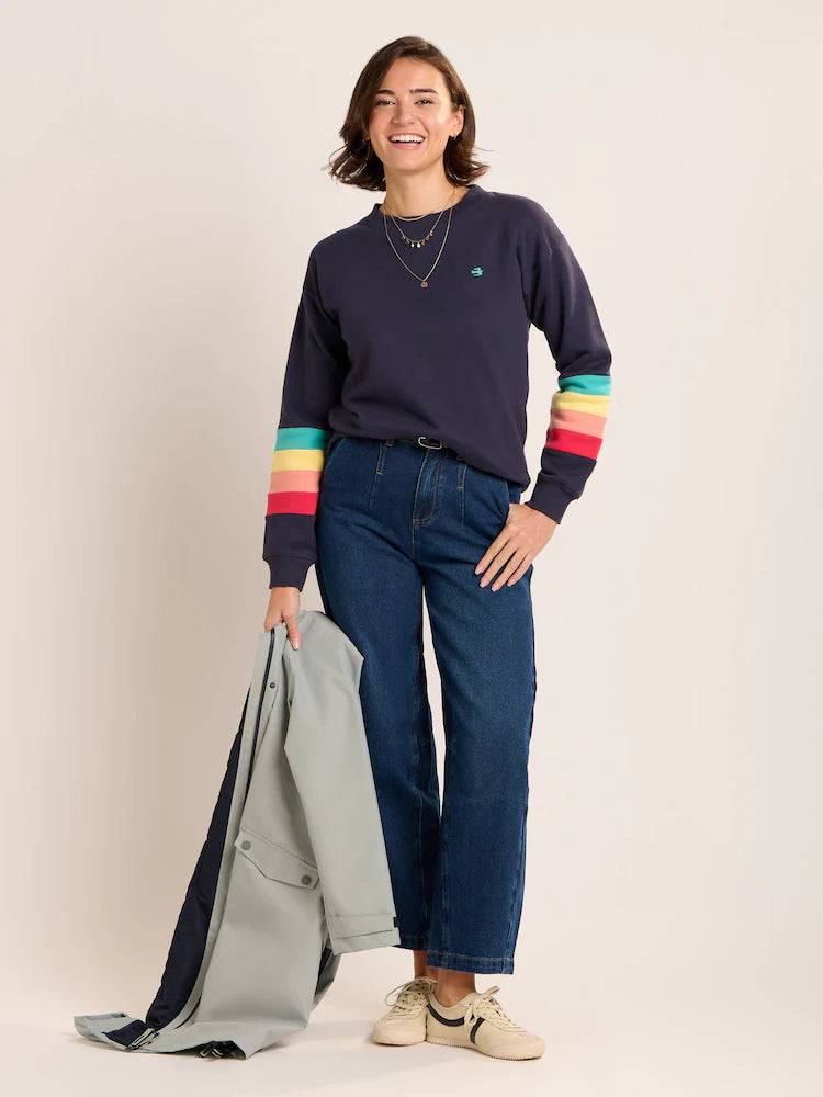 Brakeburn Womens Avon Crew Sweatshirt 1402 Navy Clothing UK8 / Navy,UK10 / Navy,UK12 / Navy,UK14 / Navy,UK16 / Navy
