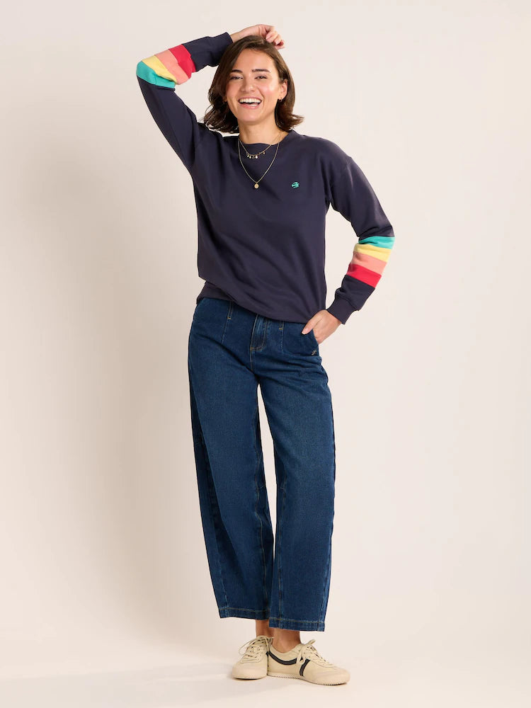 Brakeburn Womens Avon Crew Sweatshirt 1402 Navy Clothing UK8 / Navy,UK10 / Navy,UK12 / Navy,UK14 / Navy,UK16 / Navy