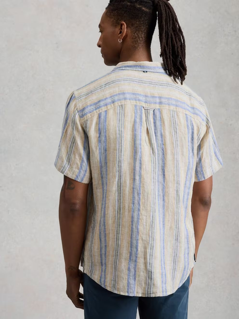 White Stuff Mens Short Sleeve Keswick Stripe Linen Shirt 445338 Clothing M / Multi,L / Multi,XL / Multi,XXL / Multi
