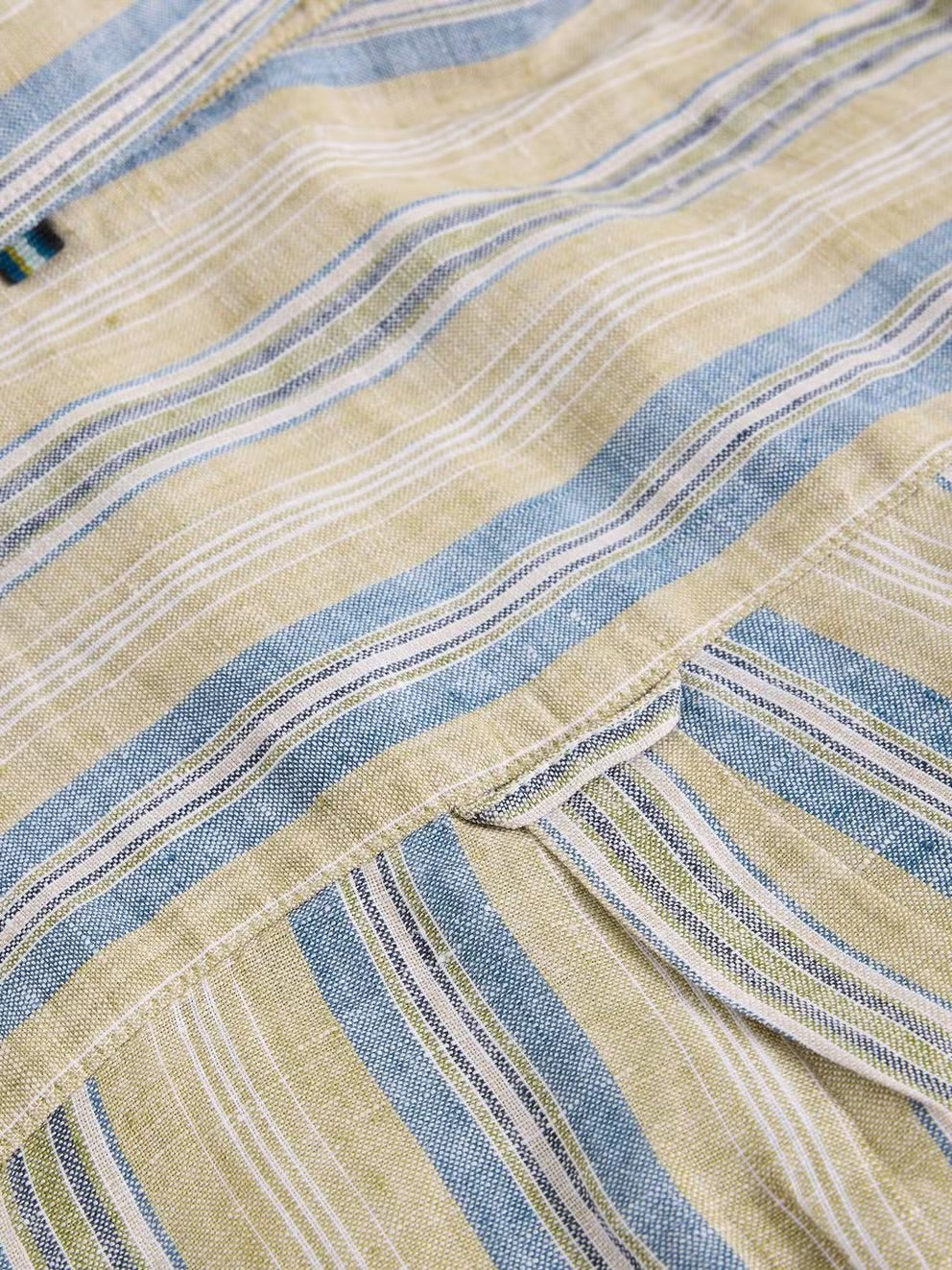 White Stuff Mens Short Sleeve Keswick Stripe Linen Shirt 445338 Clothing M / Multi,L / Multi,XL / Multi,XXL / Multi