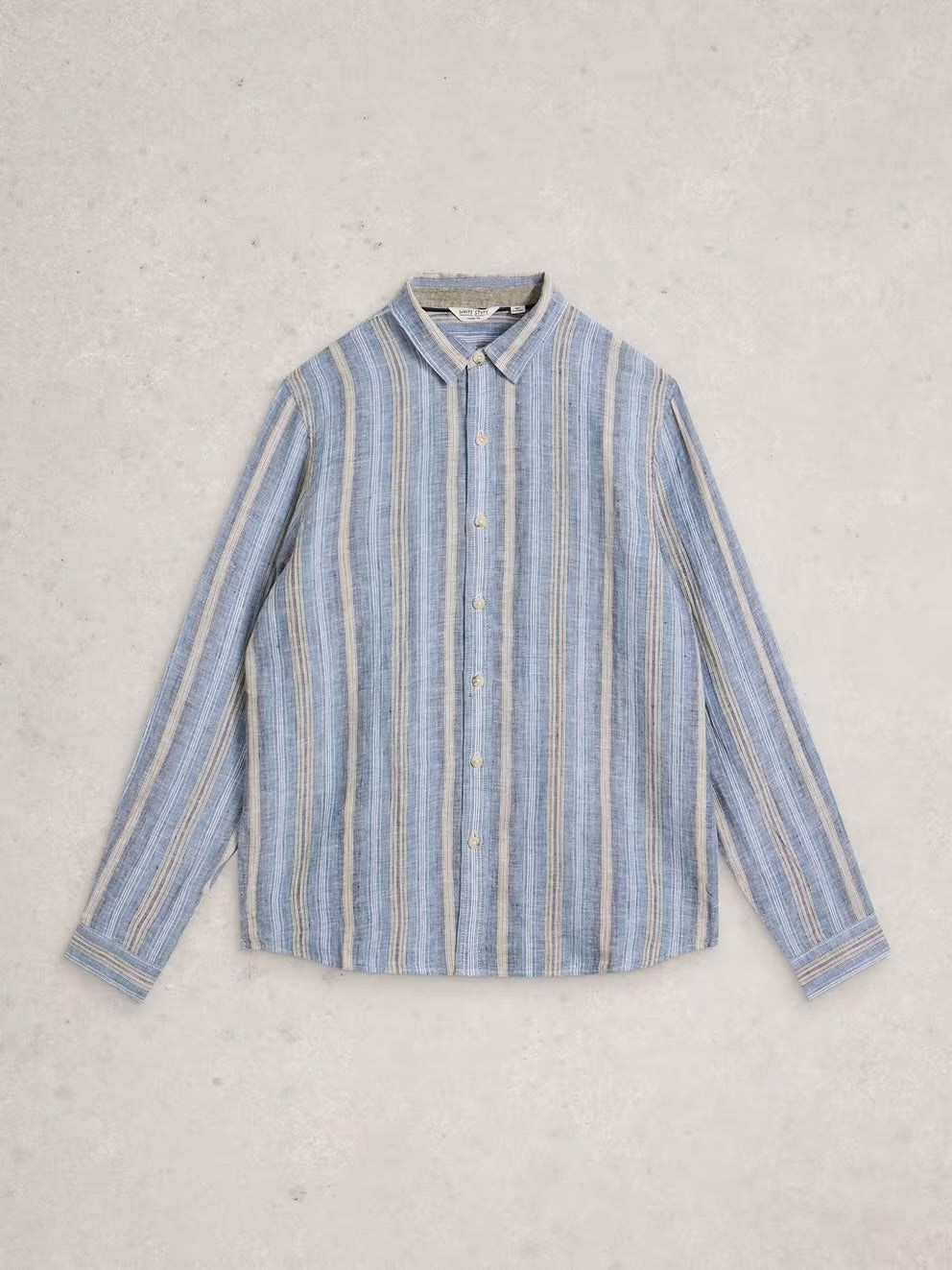 White Stuff Mens Keswick Stripe Linen Shirt 443545 Blue Clothing M / Blue,L / Blue,XL / Blue,XXL / Blue
