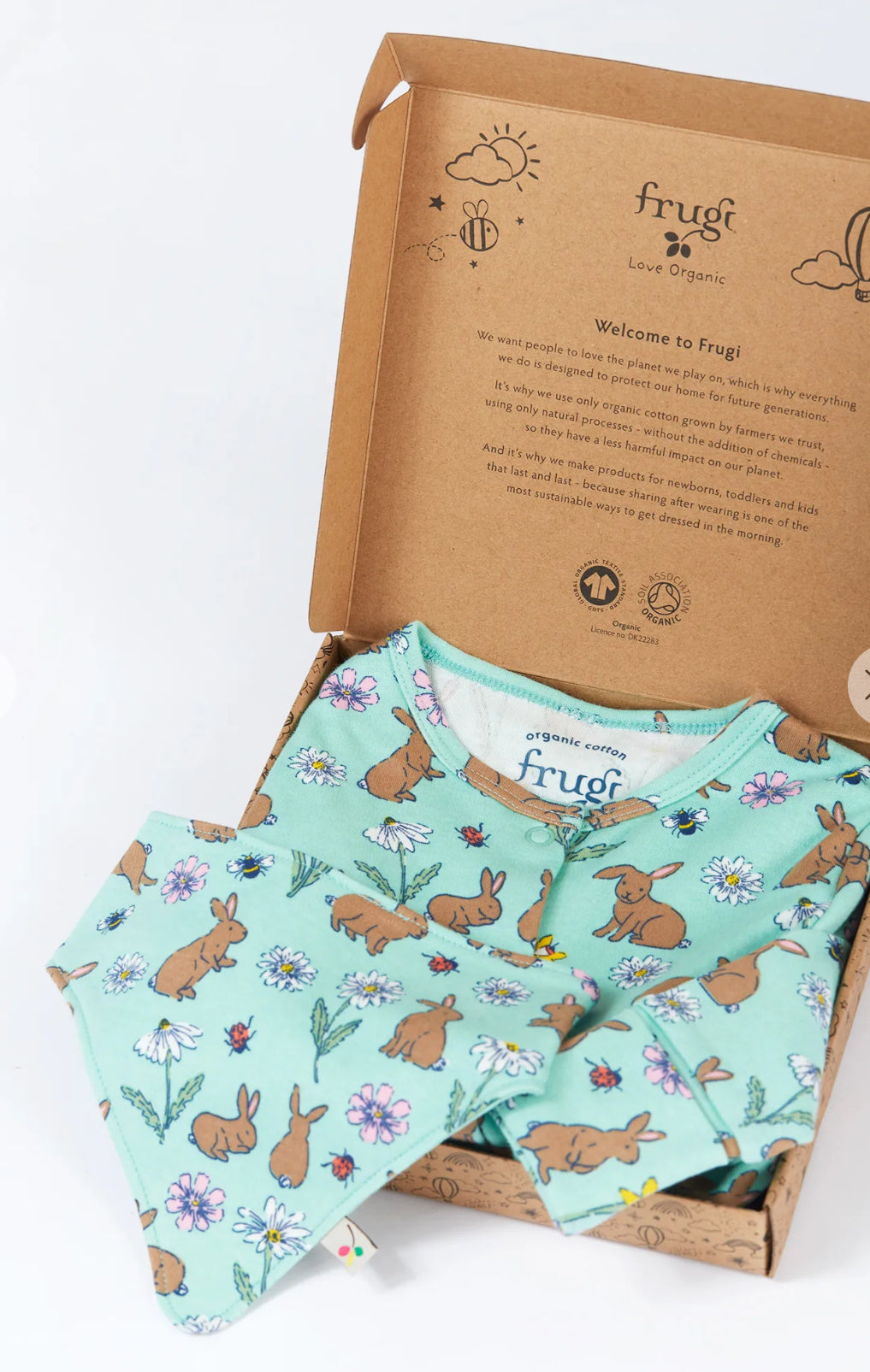 Frugi Baby Rabbits Gift Set Pn3ge Clothing NEWBORN / Aqua,0-3M / Aqua,3-6M / Aqua,6-9M / Aqua