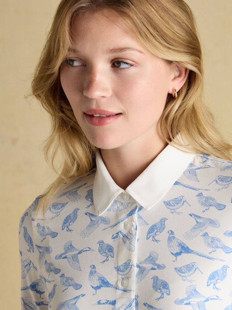 Joules Womens Charlotte Blue Pheasants Shirt H26-977 Clothing UK8 / White,UK10 / White,UK12 / White,UK14 / White,UK16 / White